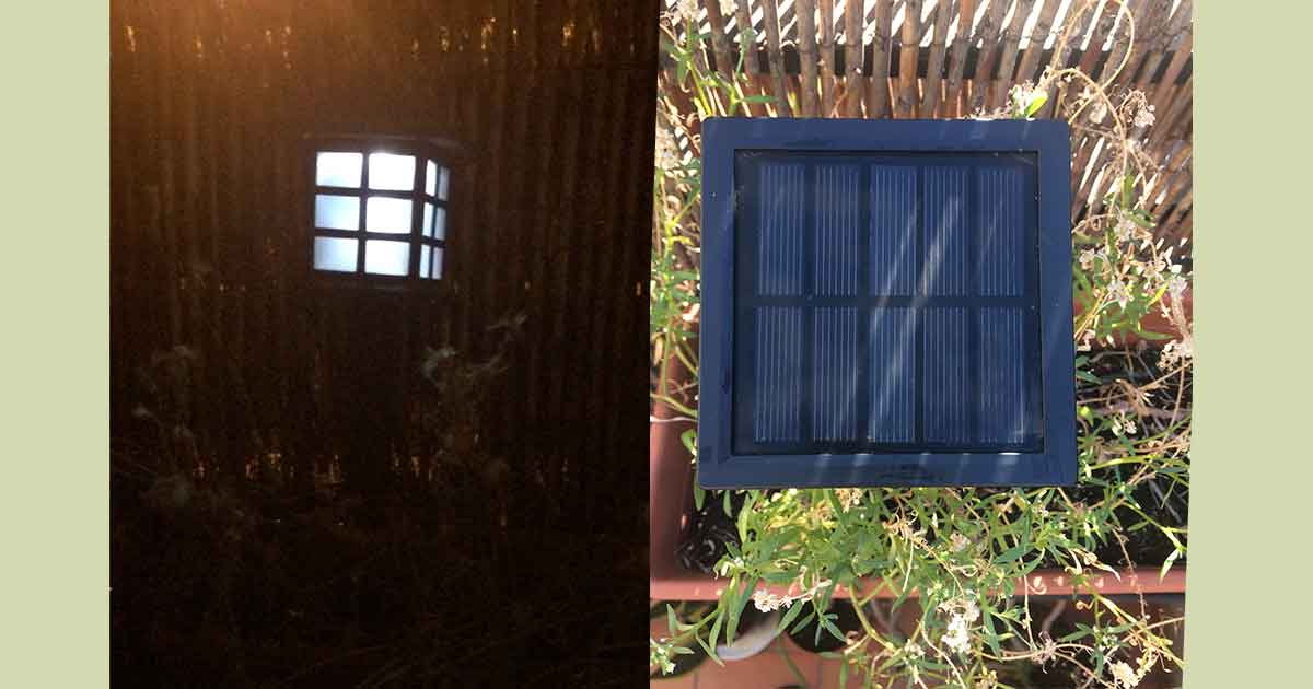 LED Solar Steckleuchte und Solarpanel für Outdoor.