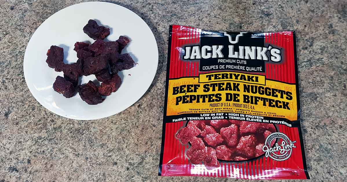 Beef Jerky Trockenfleisch, Dörrfleisch von Jack Links.