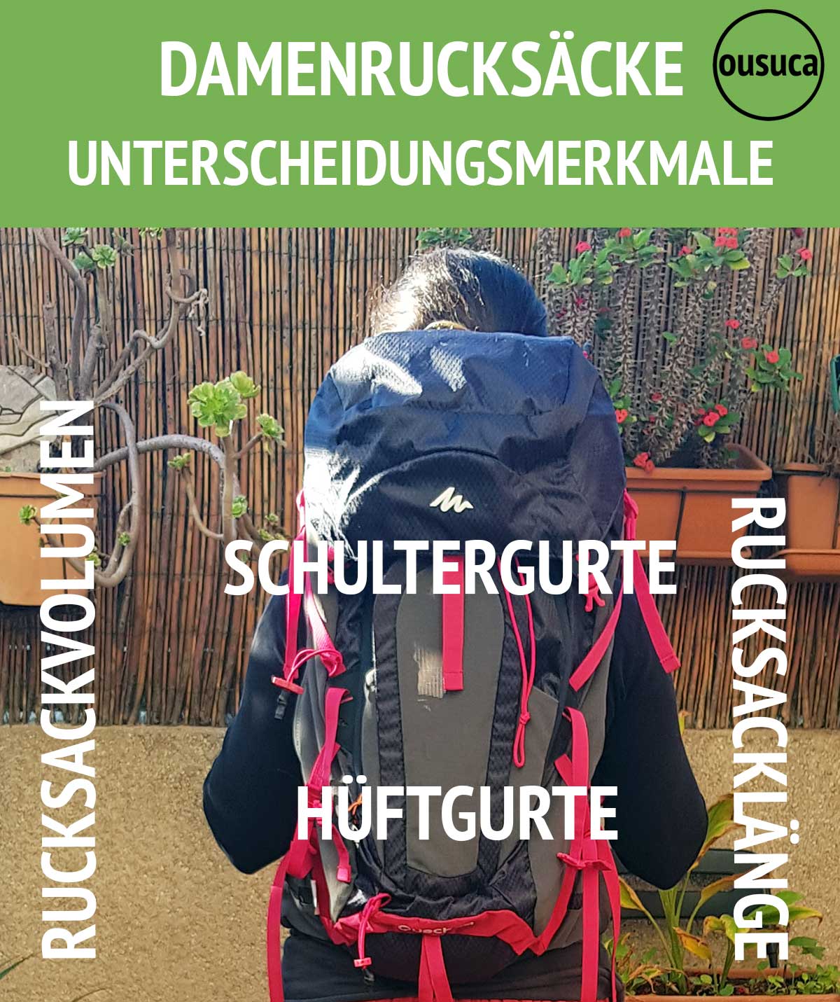 Wandern mit Zelt: Trekkingrucksack für Frauen.