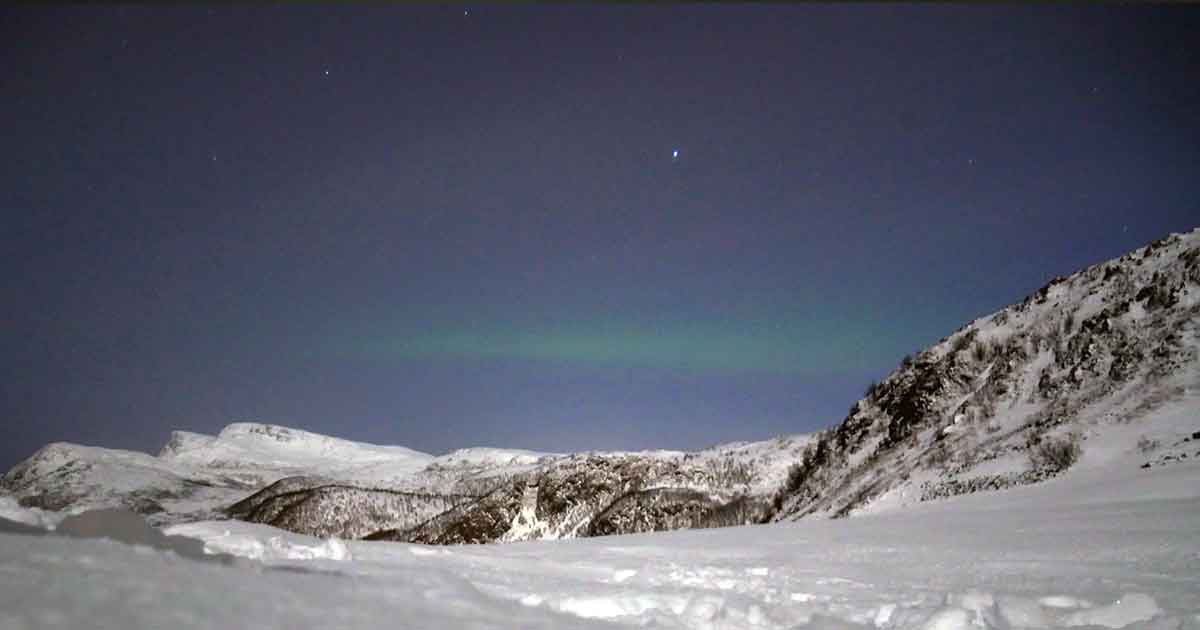Polarlichter "Aurora Borealis" nahe Tromsø in Norwegen.