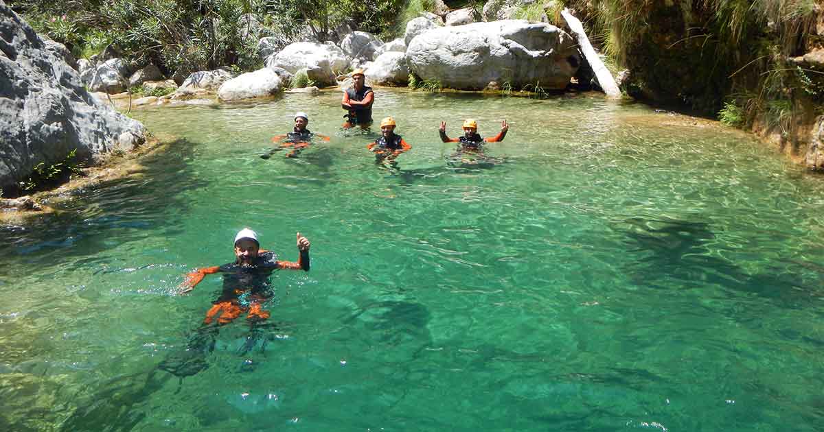 Canyoning in Granada, Andalusien
