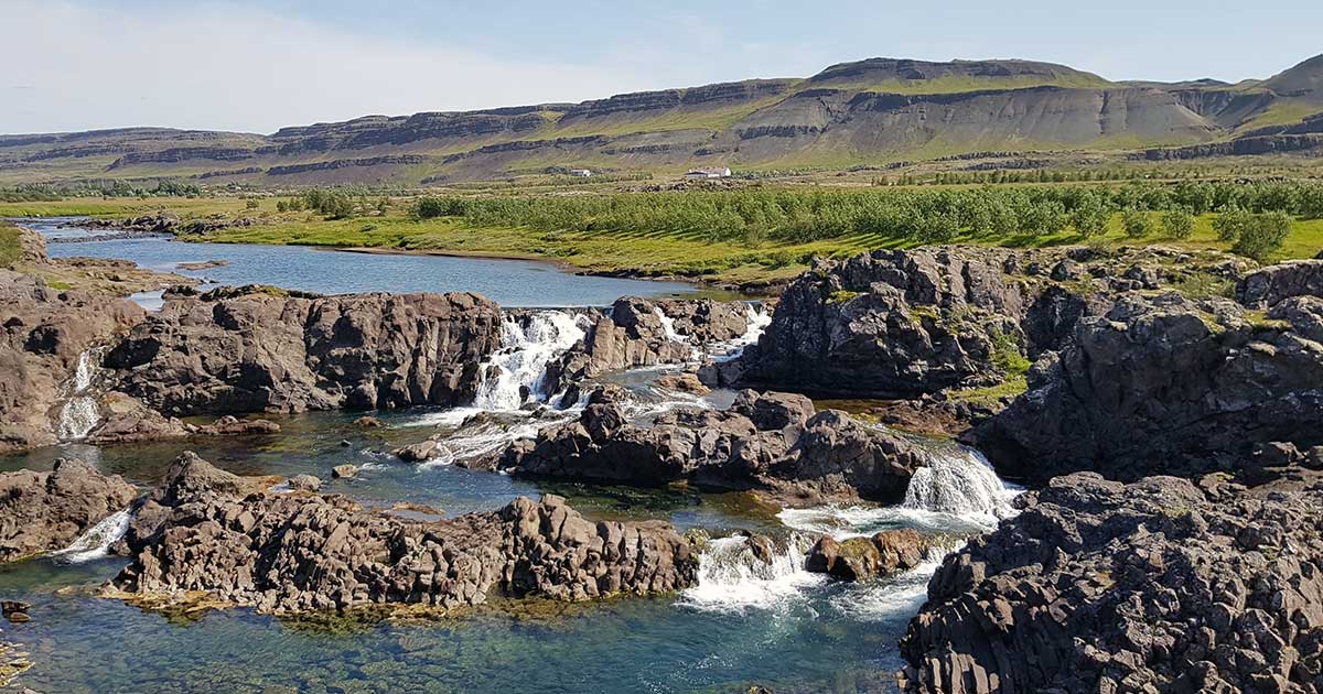 Glanni Wasserfälle, Island.