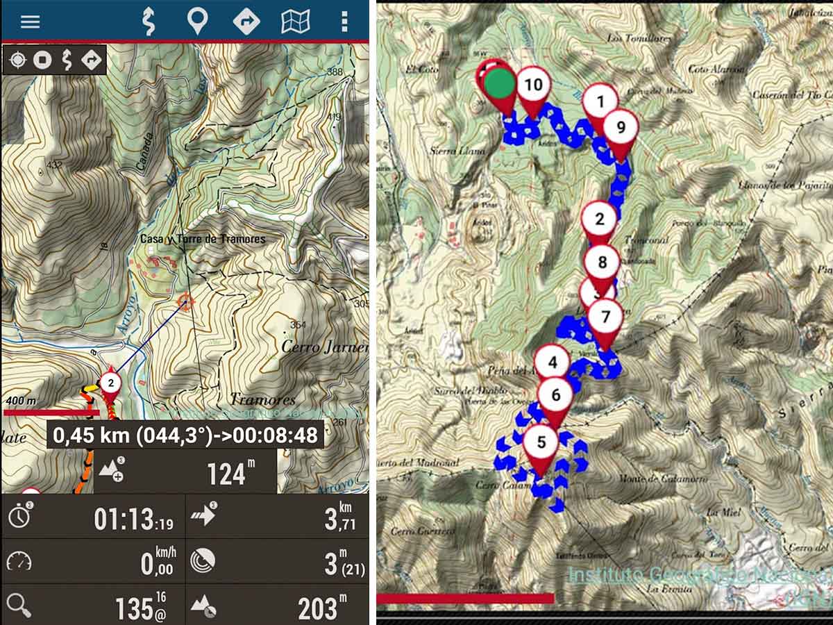 Wandern mit GPS, Karte Track