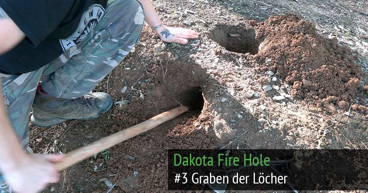 Ausgraben von Feuerloch und Zugloch des Dakota Fire Hole
