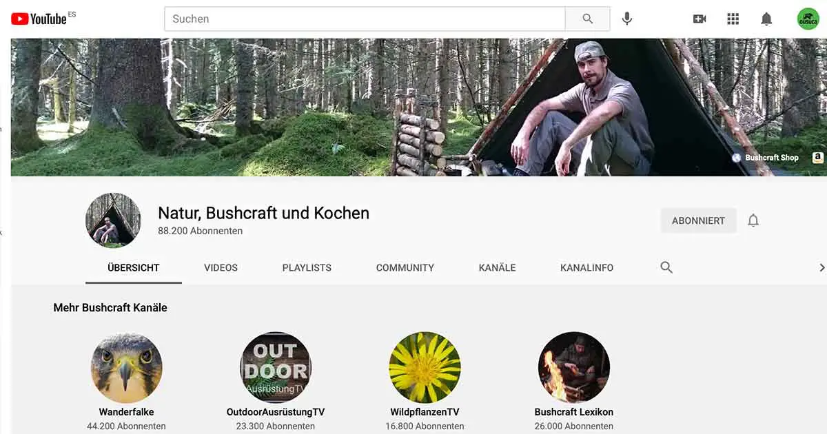 Benjamin Claussner YouTube Vlog zu Natur, Bushcraft und Kochen