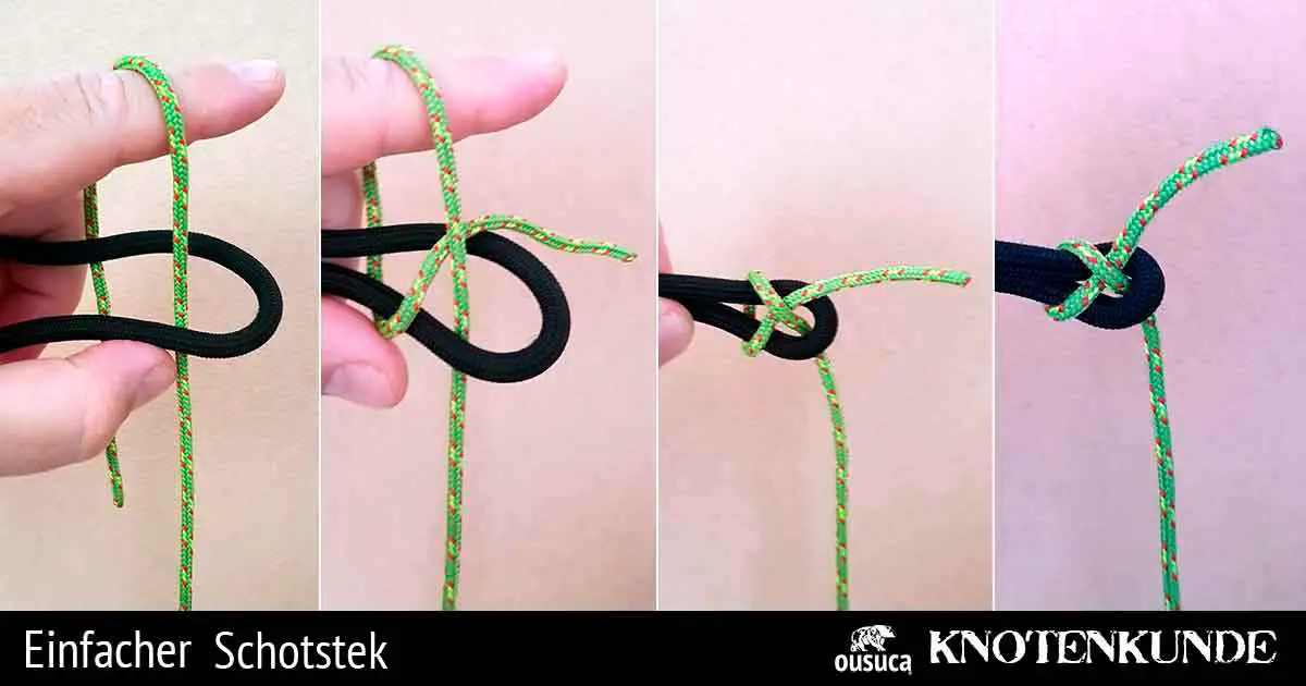 Einfacher Schotstek für die Verbindung zweier unterschiedlich starker Seile