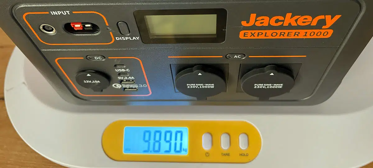 Reales Test Gewicht des Jackery Explorer 1000 Solargenerator