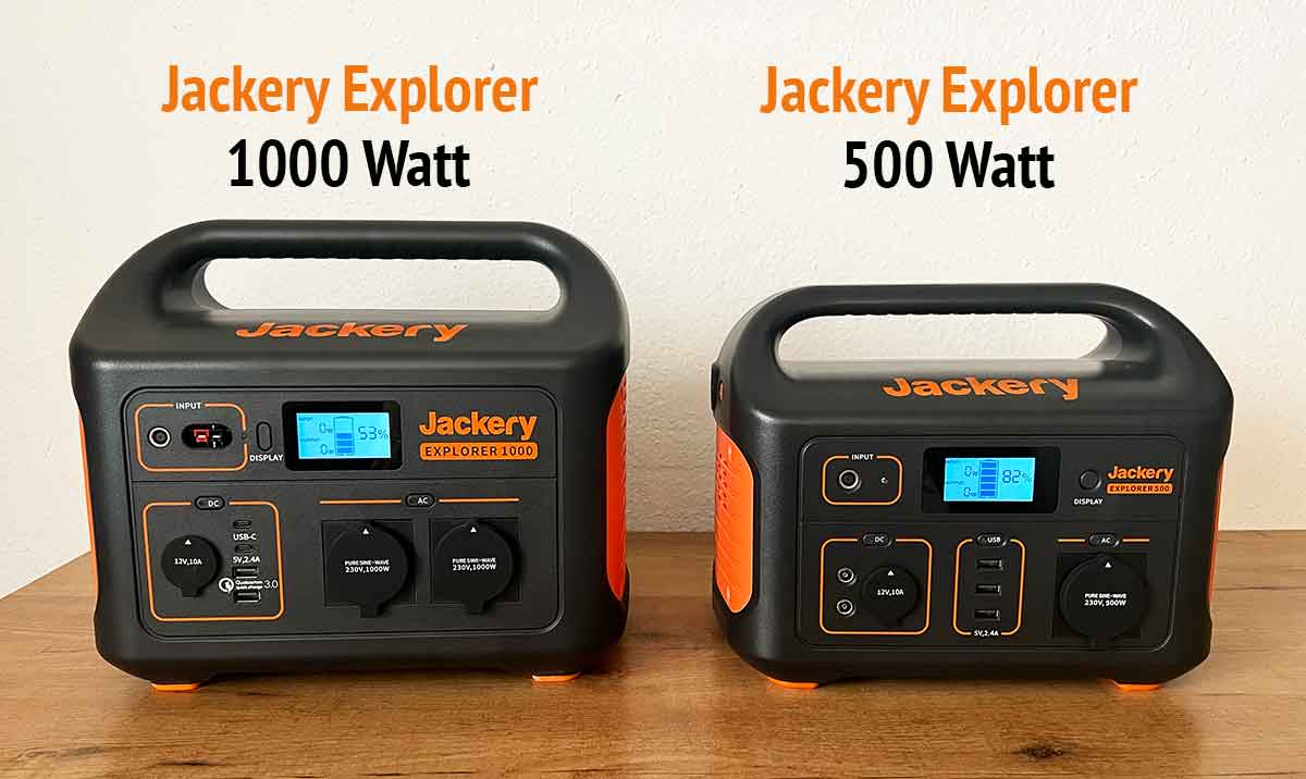 Solargeneratoren Jackery Explorer 500 und Jackery Explorer 1000 im Vergleichstest