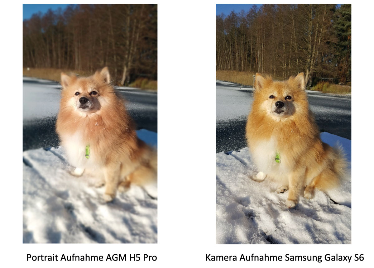 Kameravergleich AGM H5 Pro und Samsung Galaxy Smartphone