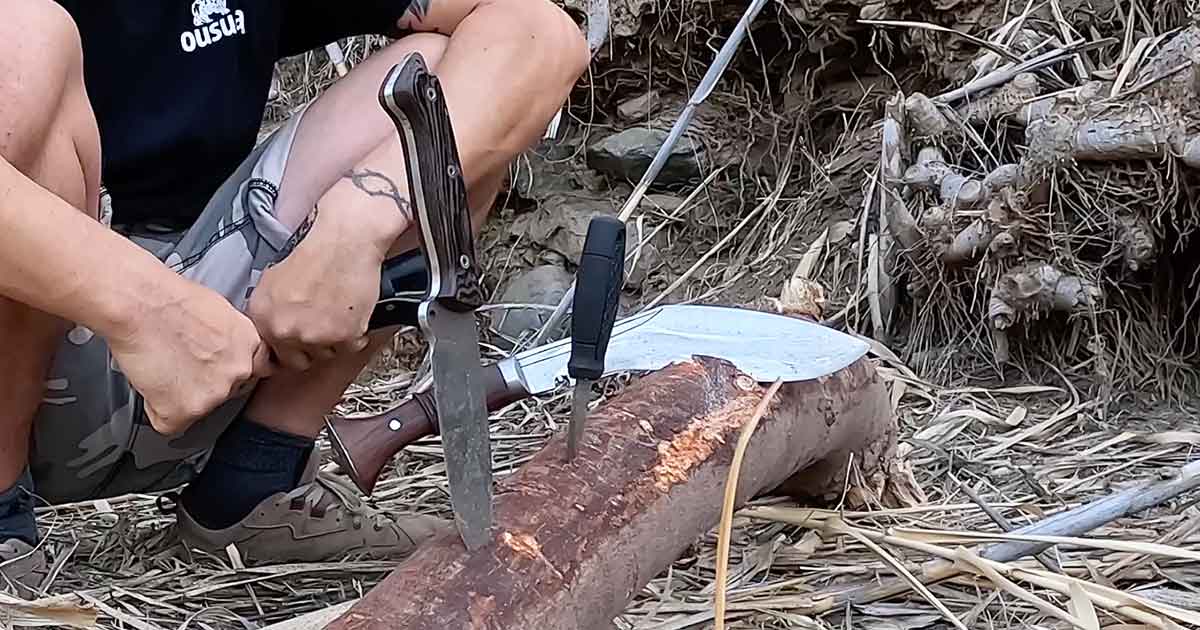Messer für die Herstellung einer Holz Keule, Indian War Club, Kriegerkeule