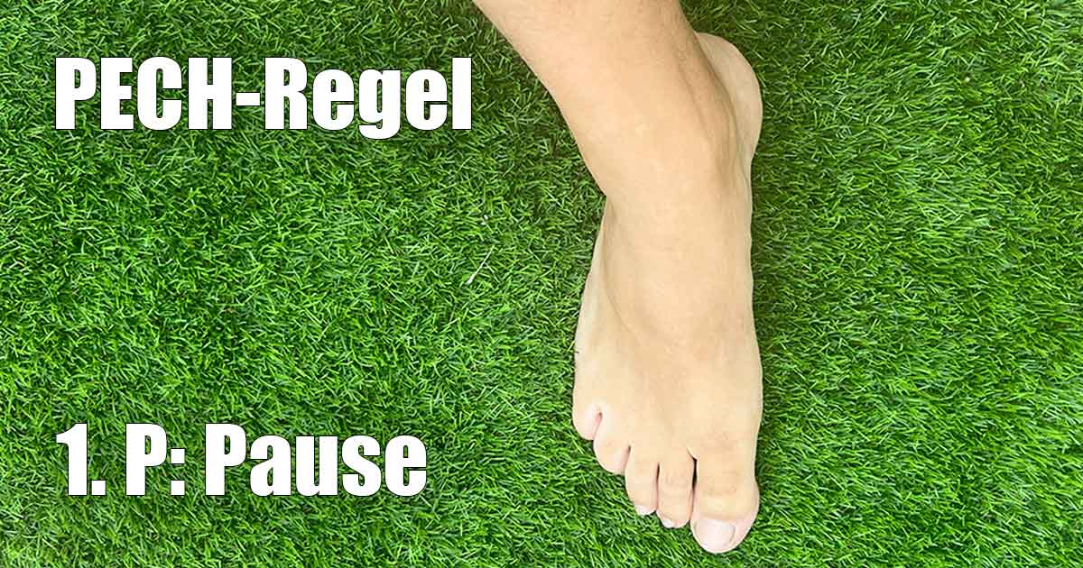 Schritt 1 der PECH-Regel: Pause Schritt 1 der PECH-Regel: Pause