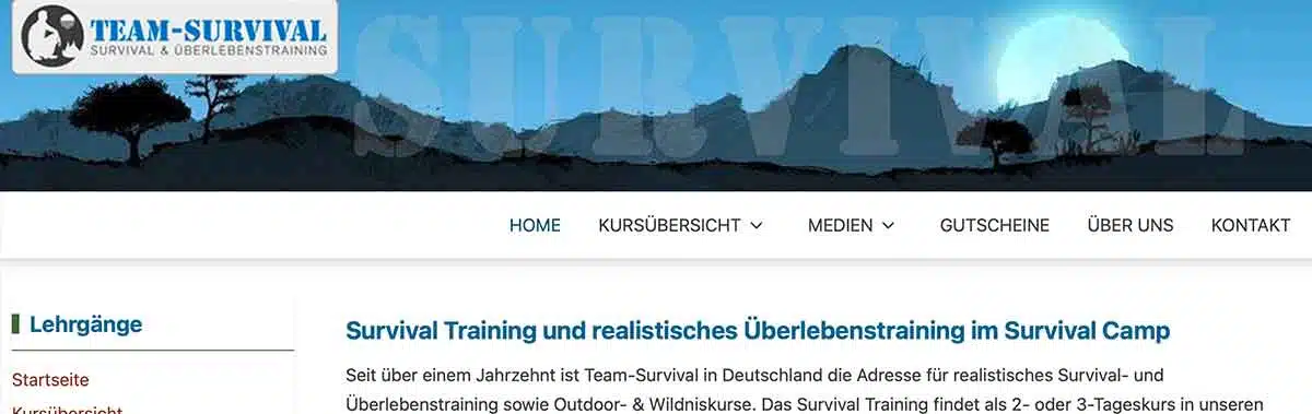 Die Survival-Trainings von Team Survival finden in NRW und Thüringen statt